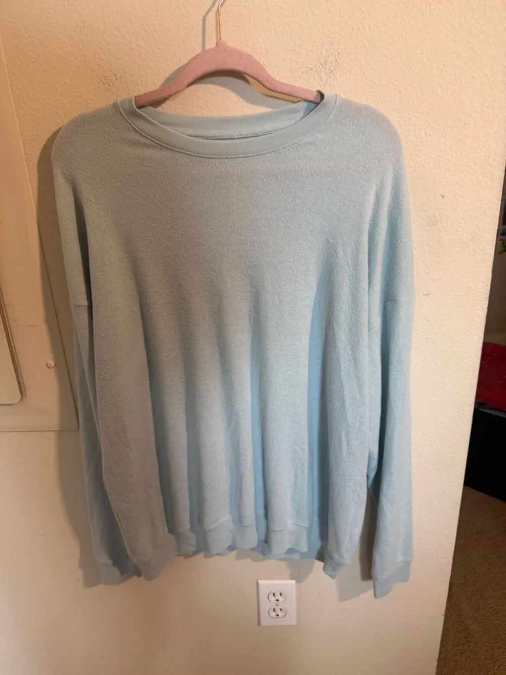 Alo Yoga Light Blue Oversized Crewneck Sweatshirt Soft Lounge Top